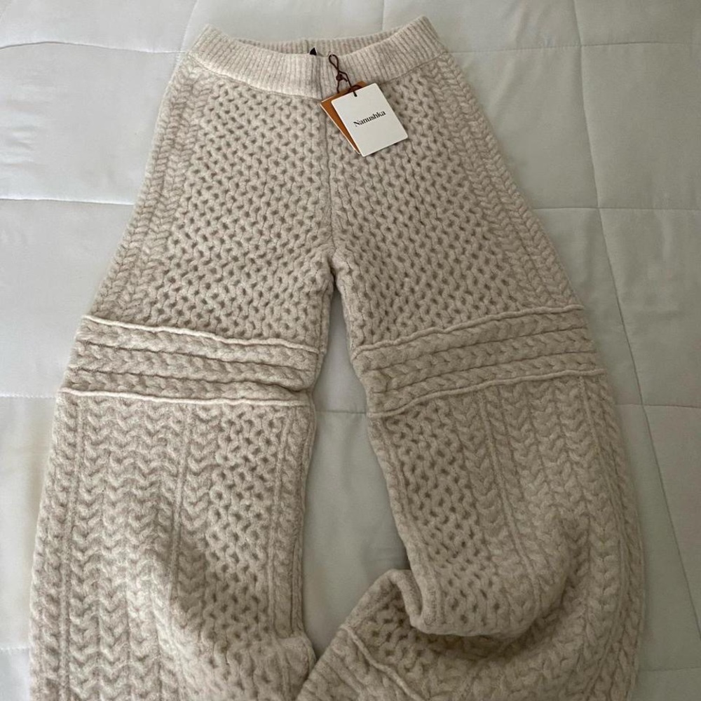 Nanushka fine cable knit pants